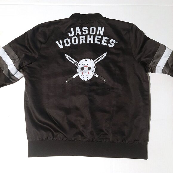 Friday The 13th Jason Voorhees logo F13 Hot Topic Bomber Jacket Large like new - Picture 5 of 13